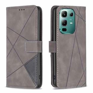For Infinix Note 50X 5G Magnetic Buckle Rhombus Texture Leather Phone Case(Grey)