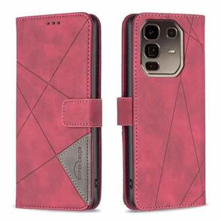 For Infinix Note 50 Pro+ 5G Magnetic Buckle Rhombus Texture Leather Phone Case(Red)