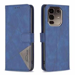 For Infinix Note 50 Pro+ 5G Magnetic Buckle Rhombus Texture Leather Phone Case(Blue)