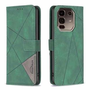 For Infinix Note 50 Pro+ 5G Magnetic Buckle Rhombus Texture Leather Phone Case(Green)