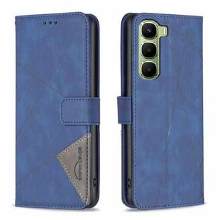 For Infinix Hot 60 Pro 4G Magnetic Buckle Rhombus Texture Leather Phone Case(Blue)