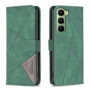 For Infinix Hot 60 Pro 4G Magnetic Buckle Rhombus Texture Leather Phone Case(Green)