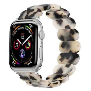 For Apple Watch Series 6 44mm Stretch Rope Resin Watch Band(Dark Brown White)