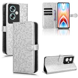 For OPPO A79 5G Global / A2 Honeycomb Dot Texture Leather Phone Case(Silver)