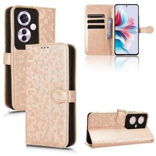 For OPPO Reno11 F 5G / F25 Pro Honeycomb Dot Texture Leather Phone Case(Gold)