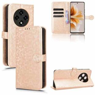 For OPPO A3 Pro 5G Honeycomb Dot Texture Leather Phone Case(Gold)