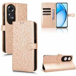 For OPPO A60 4G Honeycomb Dot Texture Leather Phone Case(Gold)