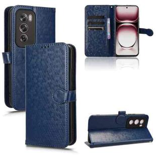 For OPPO Reno12 Pro 5G Global Honeycomb Dot Texture Leather Phone Case(Blue)