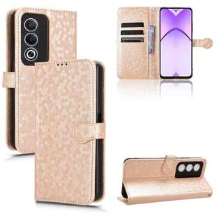 For OPPO A3 Pro India Honeycomb Dot Texture Leather Phone Case(Gold)