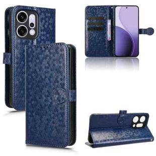 For OPPO Reno14 Global Honeycomb Dot Texture Leather Phone Case(Blue)