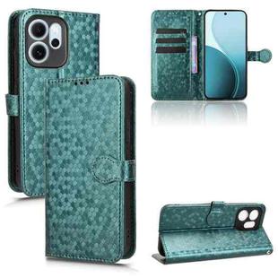 For OPPO Reno14 F 5G Honeycomb Dot Texture Leather Phone Case(Green)
