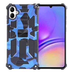 For Samsung Galaxy A05 Camouflage Armor Kickstand TPU + PC Magnetic Phone Case(Dark Blue)