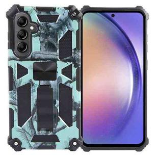 For Samsung Galaxy A55 Camouflage Armor Kickstand TPU + PC Magnetic Phone Case(Mint Green)