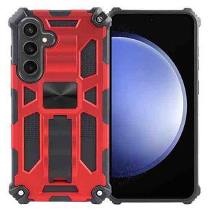 For Samsung Galaxy S24 5G Armor Shockproof TPU + PC Magnetic Phone Case with Holder(Red)
