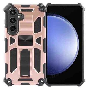 For Samsung Galaxy S24+ 5G Armor Shockproof TPU + PC Magnetic Phone Case with Holder(Rose Gold)