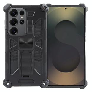 For Samsung Galaxy S25 Ultra 5G Armor Shockproof TPU + PC Magnetic Phone Case with Holder(Black)