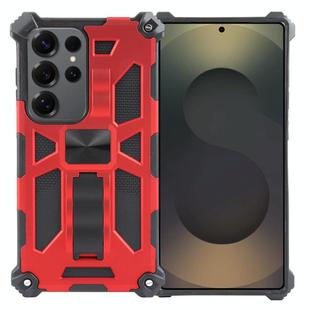 For Samsung Galaxy S25 Ultra 5G Armor Shockproof TPU + PC Magnetic Phone Case with Holder(Red)