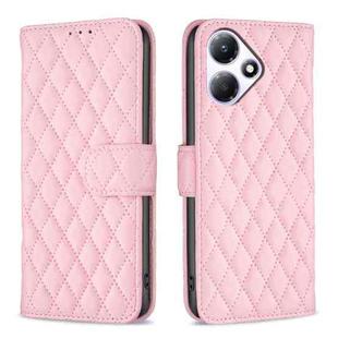 For Infinix Hot 30 Play NFC Diamond Lattice Wallet Flip Leather Phone Case(Pink)