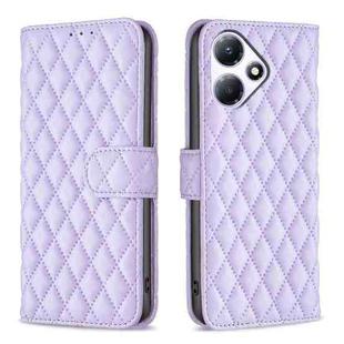 For Infinix Hot 30 Play NFC Diamond Lattice Wallet Flip Leather Phone Case(Purple)