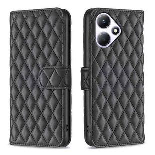 For Infinix Hot 30 Play NFC Diamond Lattice Wallet Flip Leather Phone Case(Black)