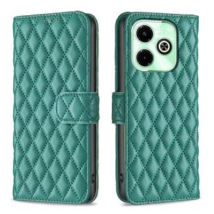For Infinix Hot 40i Diamond Lattice Wallet Flip Leather Phone Case(Green)