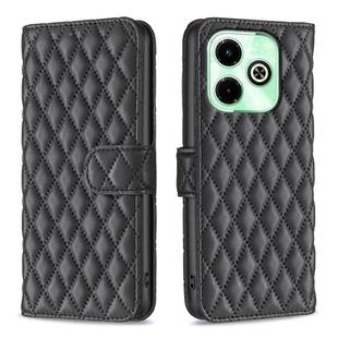 For Infinix Hot 40/40 Pro Diamond Lattice Wallet Flip Leather Phone Case(Black)