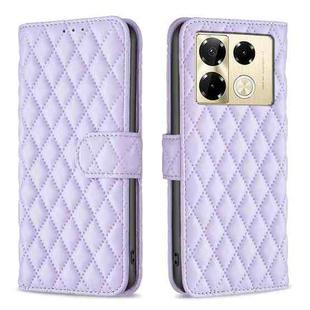 For Infinix Note 40 Pro 4G/5G/40 Pro+ 5G Diamond Lattice Wallet Flip Leather Phone Case(Purple)