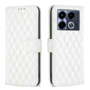 For Infinix Note 40 4G Diamond Lattice Wallet Flip Leather Phone Case(White)