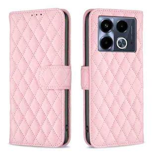 For Infinix Note 40 4G Diamond Lattice Wallet Flip Leather Phone Case(Pink)