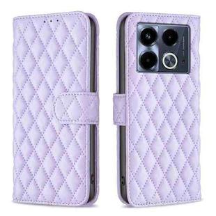 For Infinix Note 40 4G Diamond Lattice Wallet Flip Leather Phone Case(Purple)