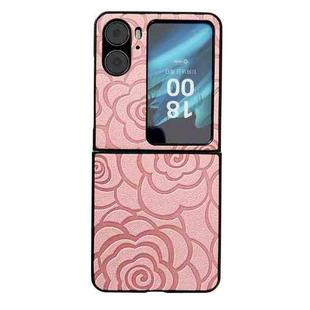 For OPPO Find N2 Flip Impression Flower Pattern Protective Phone Case(Pink)