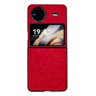 For vivo X Flip Impression Flower Pattern Protective Phone Case(Red)