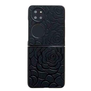 For Huawei P50 Impression Flower Pattern Protective Phone Case(Black)