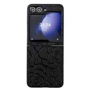 For Samsung Galaxy Z Flip6 Impression Flower Pattern Protective Phone Case(Black)