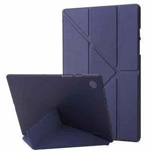 For Samsung Galaxy Tab A9+ TPU Deformation Multi-Fold Leather Tablet Case(Navy Blue)