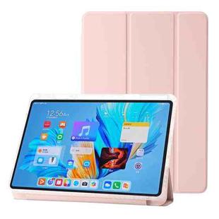 For Huawei MatePad 11.5 / Air 11.5 Clear Acrylic 3-Fold Leather Tablet Case(Pink)