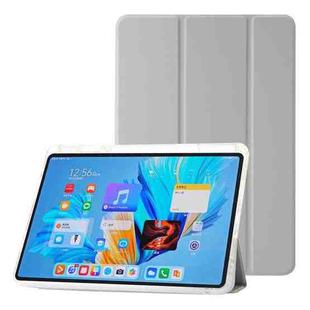For Huawei MatePad 11.5 / Air 11.5 Clear Acrylic 3-Fold Leather Tablet Case(Grey)