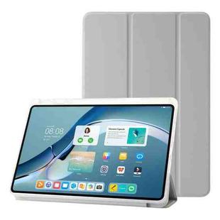 For Huawei Matepad 11 Pro 2022 Clear Acrylic 3-Fold Leather Tablet Case(Grey)