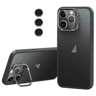 For iPhone 11 Pro Lens Holder Frosted Phone Case(Grey)