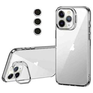 For iPhone 11 Pro Max Lens Holder Frosted Phone Case(Transparent)