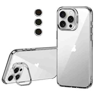 For iPhone 15 Pro Lens Holder Frosted Phone Case(Transparent)