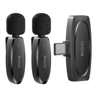 YESIDO KR13 Dual Low-latency Wireless Lavalier Microphone with Type-C Receiver(Black)