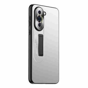 For Huawei nova 10 Pro Frosted Metal Hybrid TPU Holder Phone Case(Silver)