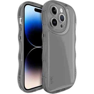 For iPhone 15 Pro IMAK Wave Bubble Soft Shockproof Phone Case(Transparent Black)