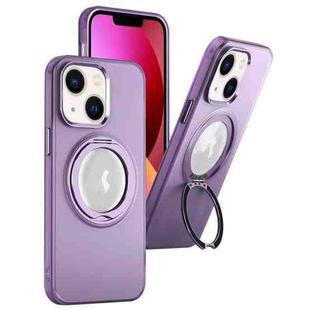 For iPhone 13 MagSafe 360 Rotate Ring Holder PC Phone Case(Purple)
