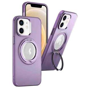 For iPhone 11 MagSafe 360 Rotate Ring Holder PC Phone Case(Purple)