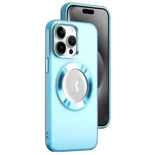 For iPhone 15 Pro Max MagSafe Skin-feel CD Texture PC Phone Case(Sierra Blue)