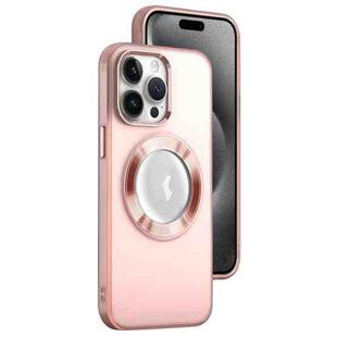 For iPhone 15 Pro MagSafe Skin-feel CD Texture PC Phone Case(Pink)