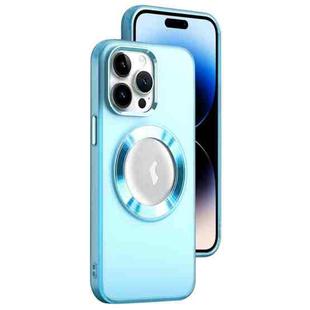 For iPhone 14 Pro MagSafe Skin-feel CD Texture PC Phone Case(Sierra Blue)