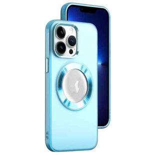 For iPhone 13 Pro MagSafe Skin-feel CD Texture PC Phone Case(Sierra Blue)